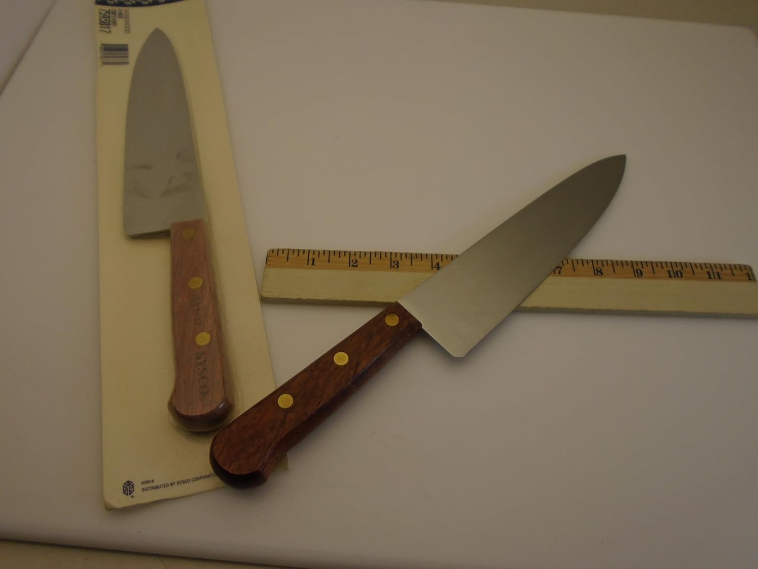 Set of (2) Commercial Brand USA 8 inch Rose Wood Handles Cooks Chef Knives 7593817 Stainless Blades New Old Stock -Commercial Brand