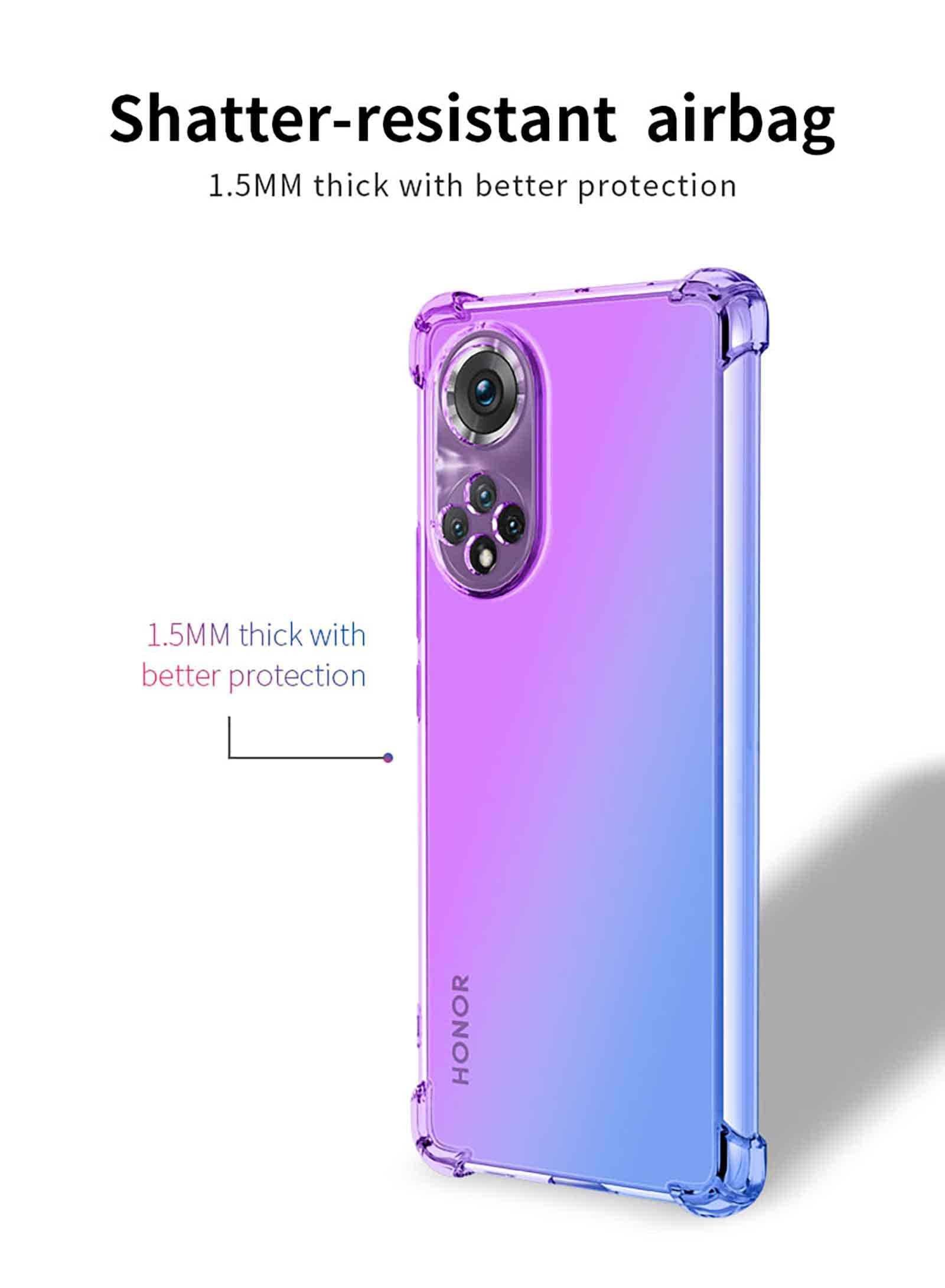 Cover GOKEN Per Honor X8 Con Effetto Gradiente Colori - Custodia In TPU Morbida Antiscivolo, Rosa/Verde - 2
