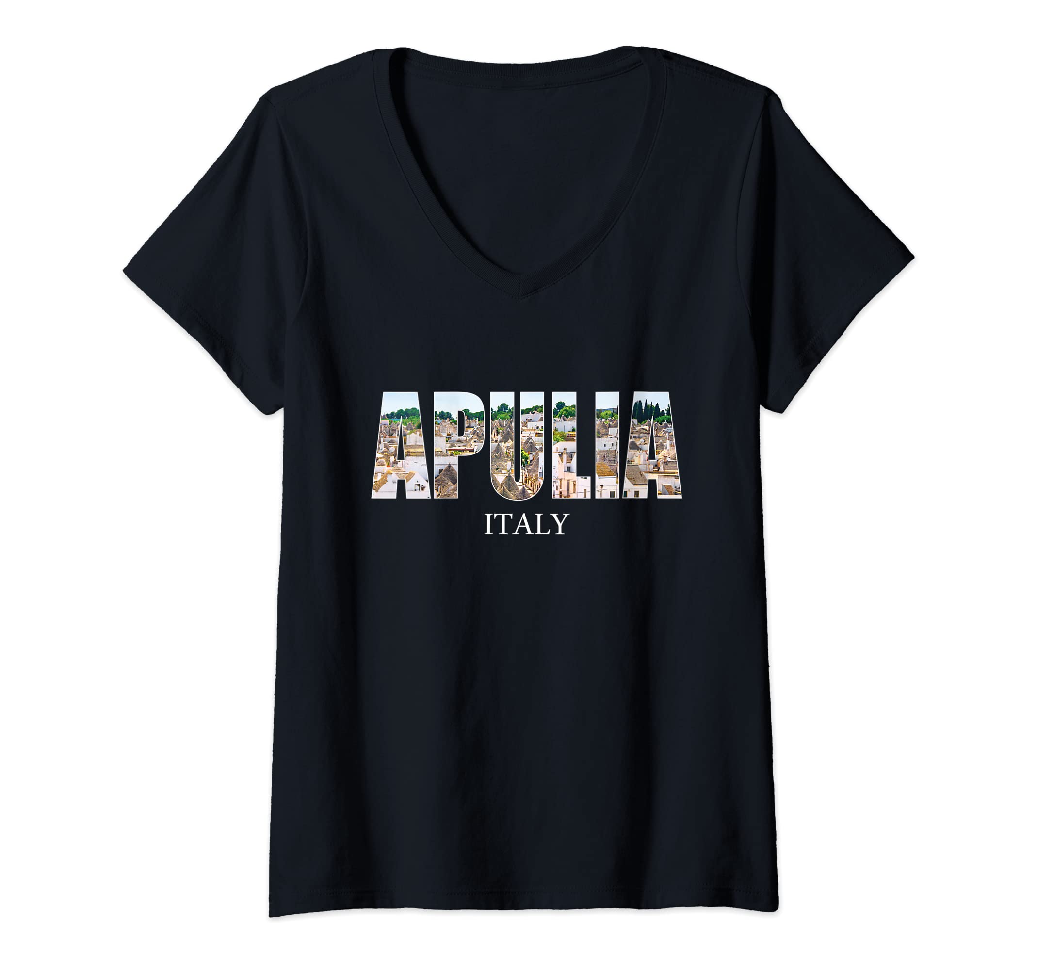 Womens  Apulia  Prefecture Italy City  Apulia  vintage  Design  Italia V-Neck T-Shirt