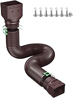 Ogutter Flexible Downspout Extension - Rain Gutter Extender 21-66 Inches, Sturdy Drainage Pipe for 2x3, 3x3, 4x3 Downspouts (Brown)