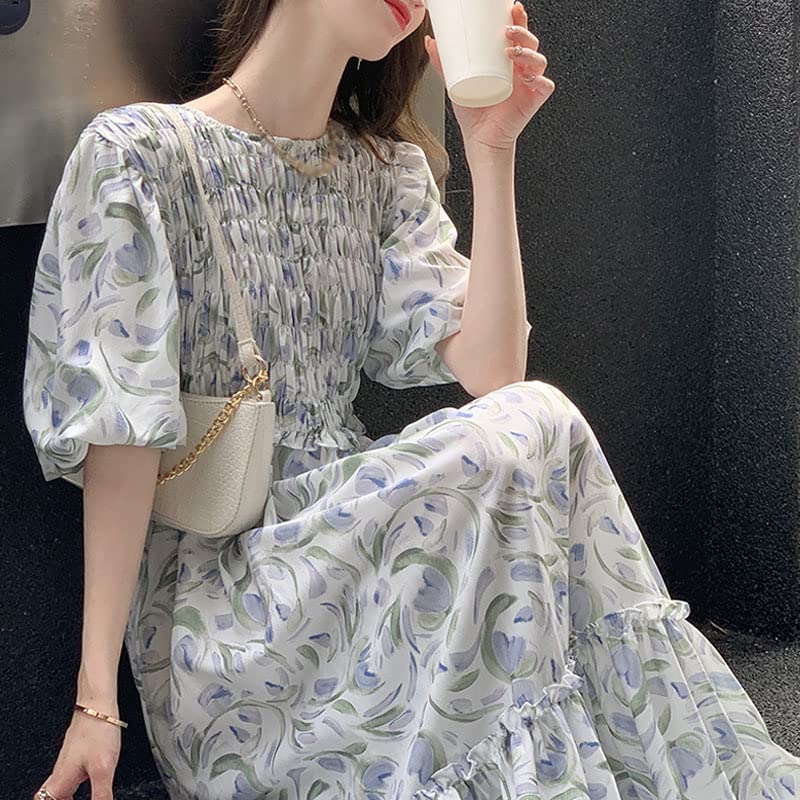 Amazon.co.jp: 牧歌工場ピンクの茶休フレンチ花柄ワンピース夏の 花柄
