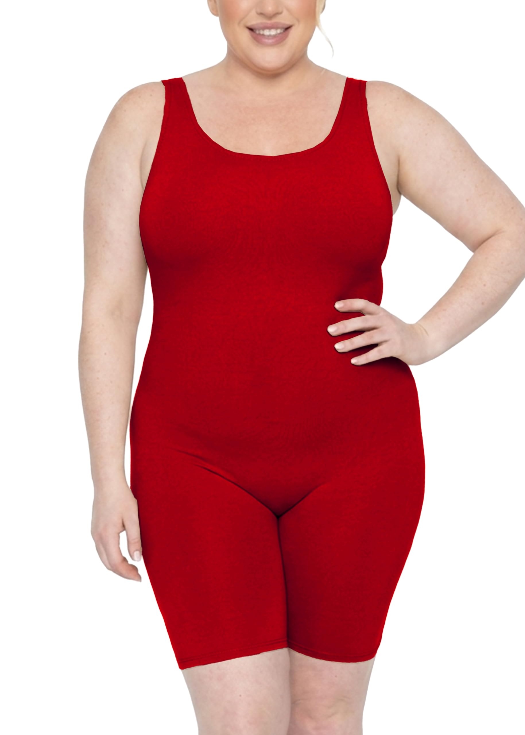 STRETCH IS COMFORT Women's Plus Size Teamwear Cotton Tank Unitard