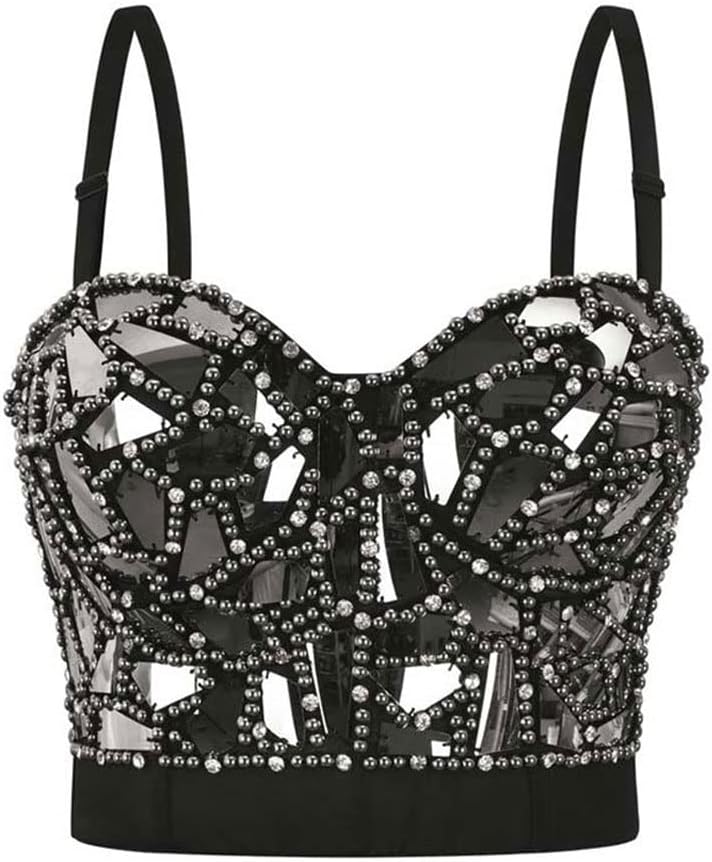 Beaded Bustiers Steampunk Corsets Tops Women Halloween Ballroom Gothic Clothing Cropped Blouse Short Red