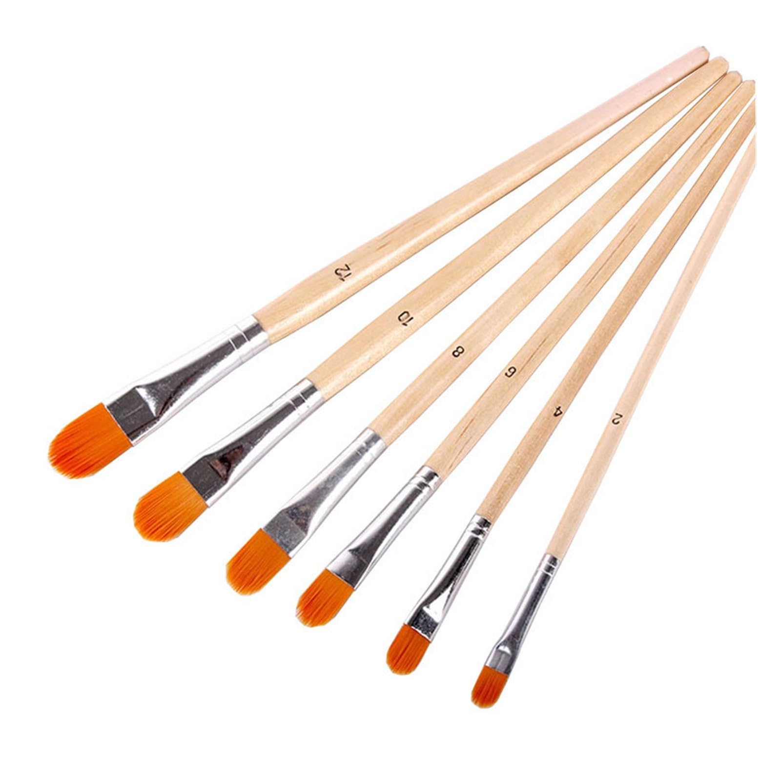 Lot de 6 pinceaux pour Peinture à l'aquarelle et à l'huile en propylène(E-As Shown)