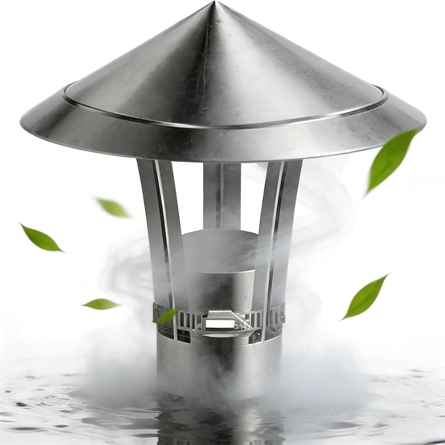 201 Stainless Steel Chimney Cap Round Roof Rain Cover for Vent Adjustable Stove Pipe Topper 2" 3" 4" 5" 6" 8" 10" 12" Chimney Cover with Gloves for Easy Installation(250mm/10in)