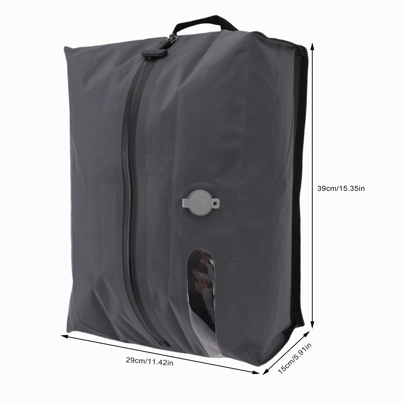 Sacchetti sottovuoto da viaggio, sacchetto di compressione sottovuoto riutilizzabile da 16litri per indumenti, cubo di imballaggio sottovuoto impermeabile e salvaspazio per (GRAY)