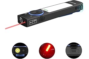 YC8001 Rechargeable Flat Dual Light Laser Pointer Pen Flashlight