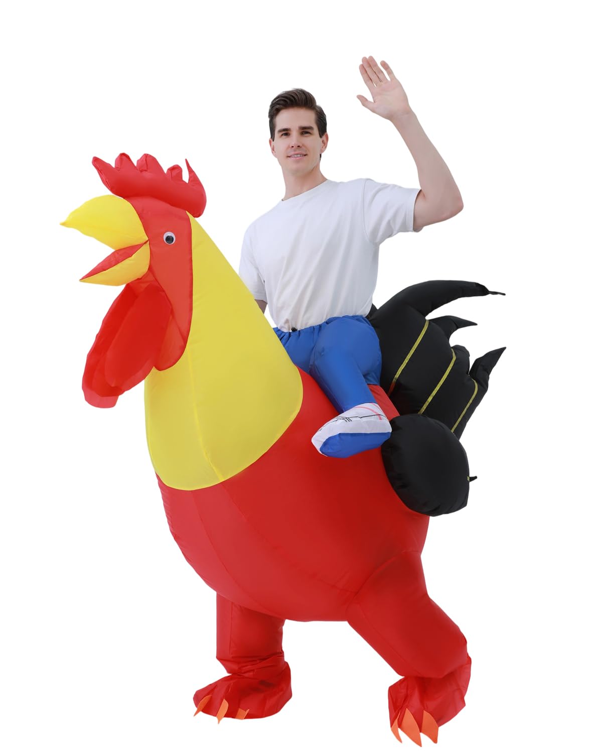 Disfraz inflable para adultos, disfraz inflable de pollo para hombres y mujeres, disfraz de gallo inflable, disfraz divertido para Halloween, Navidad, fiesta de carnaval