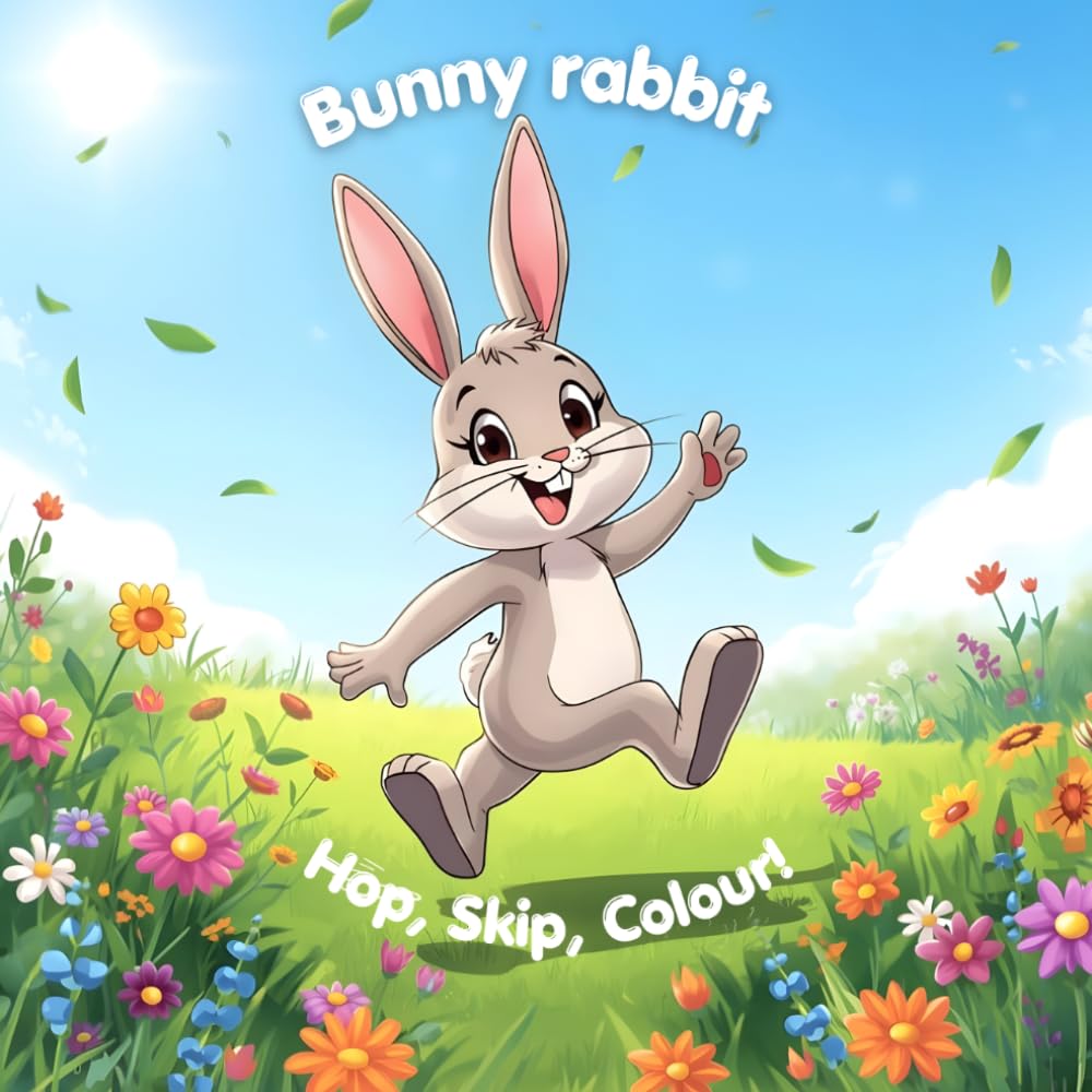Bunny rabbit, hop, skip, colour: Adorable bunnies for creative fun