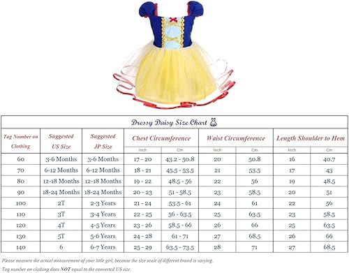 Miniatura 6 de Dressy Daisy Disfraces de princesa para cumpleaños, Halloween, Navidad, fiesta, vestidos para niñas con accesorios, tallas de 3 a 6 meses