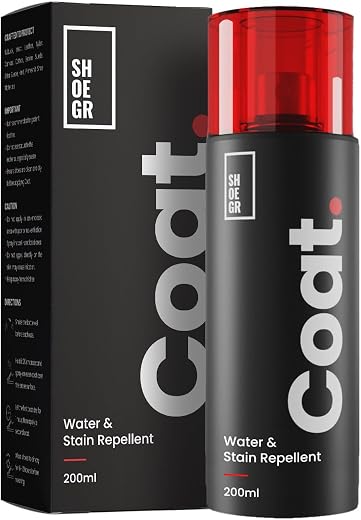 SHOEGR Coat Water &amp; Stain Repellent 200 ml | Invisible Waterproof Shield for Sneakers, Suede, Nubuck, Leather, Trainers, C...