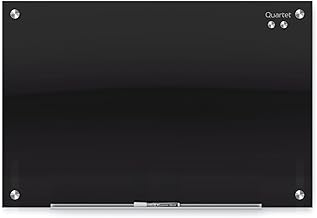 Quartet Magnetic Dry Erase Board, 48" x 36" Glass Whiteboard for Wall, Infinity, Black