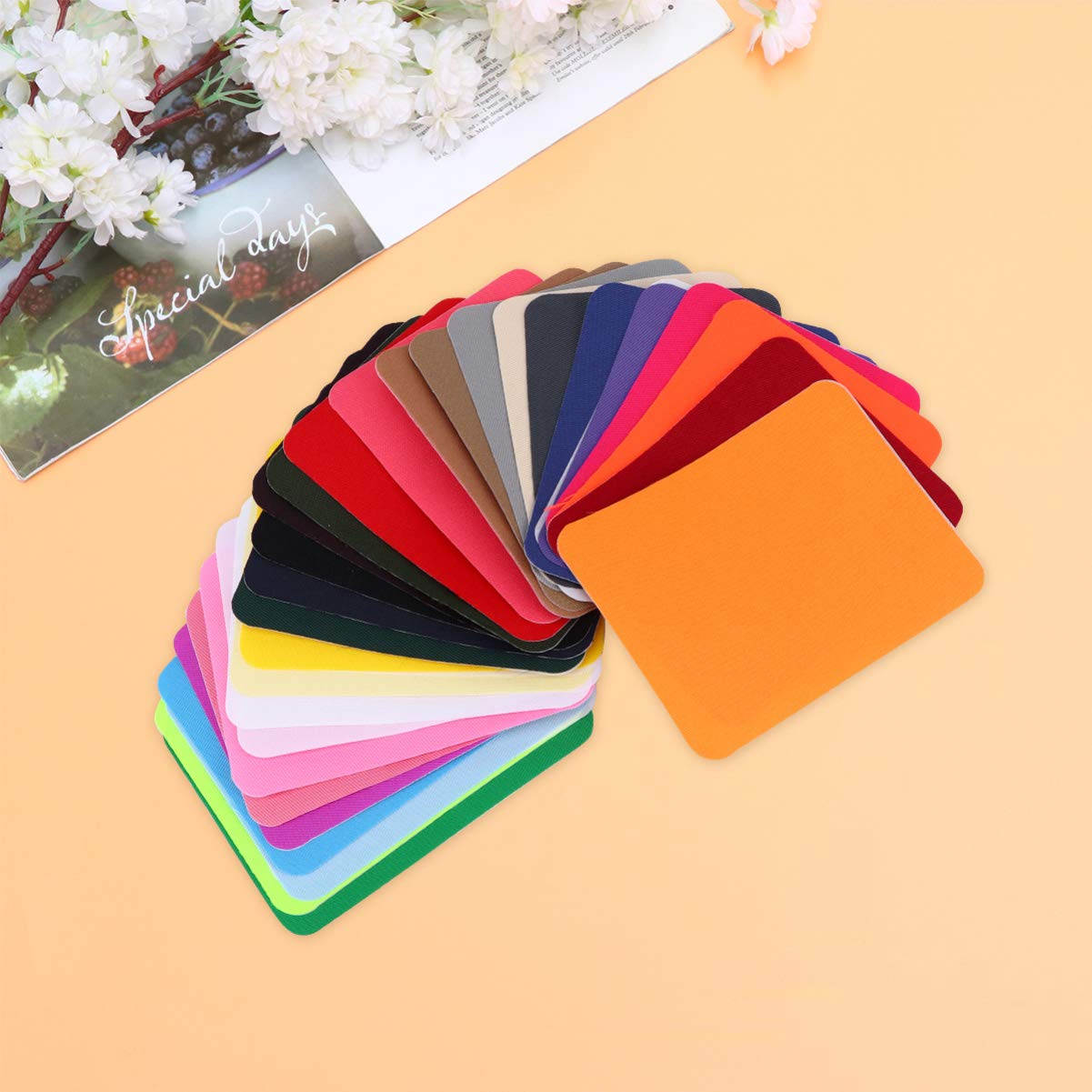 HOMSFOU 3 Sätze Buntes Bügelpatch Farben Simulierte Denim Stoffflicken für Kleidung Jeansreparatur und Diy Projekte Einfache Anwendung und Langlebig