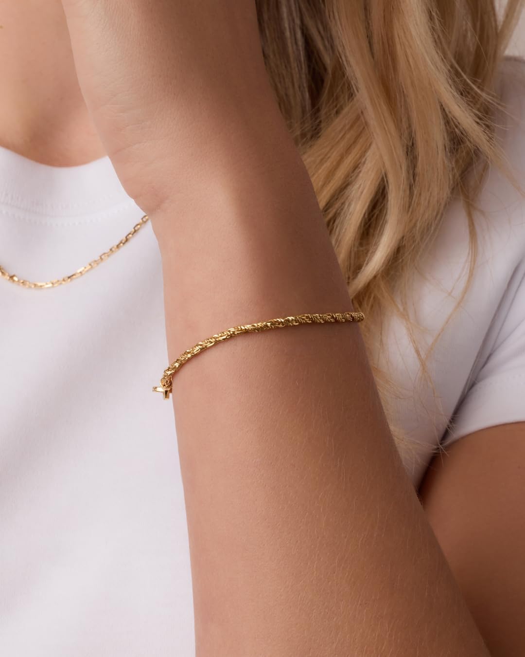 gorjana - Marin Bracelet 7 1/4" - 18k Gold Plated Brass - Layering with Other Jewelry - Elegant Rope Detail for Timeless Style - Versatile and Classic - Image 6