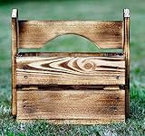 Größe: ca. 29 x 20 x 27 cm El Natural - Produkte aus der Natur Flaschenträger geflammt 29 x 20 x 27 cm Flaschenkorb Holz Bierträger Männerhandtasche Geschenk Männer