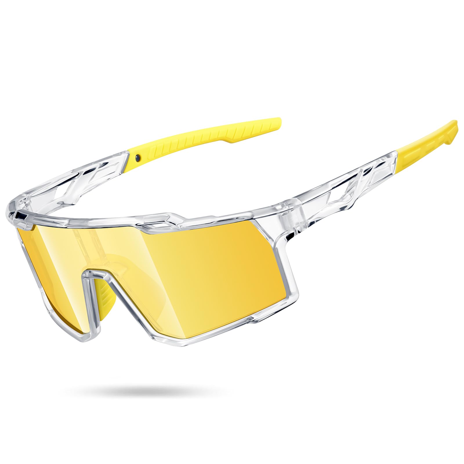Cycling Polarized Night Vision Glasses for Men Oversized Frame Driving Mountain Bike Anti Glare Yellow Lens Glasses