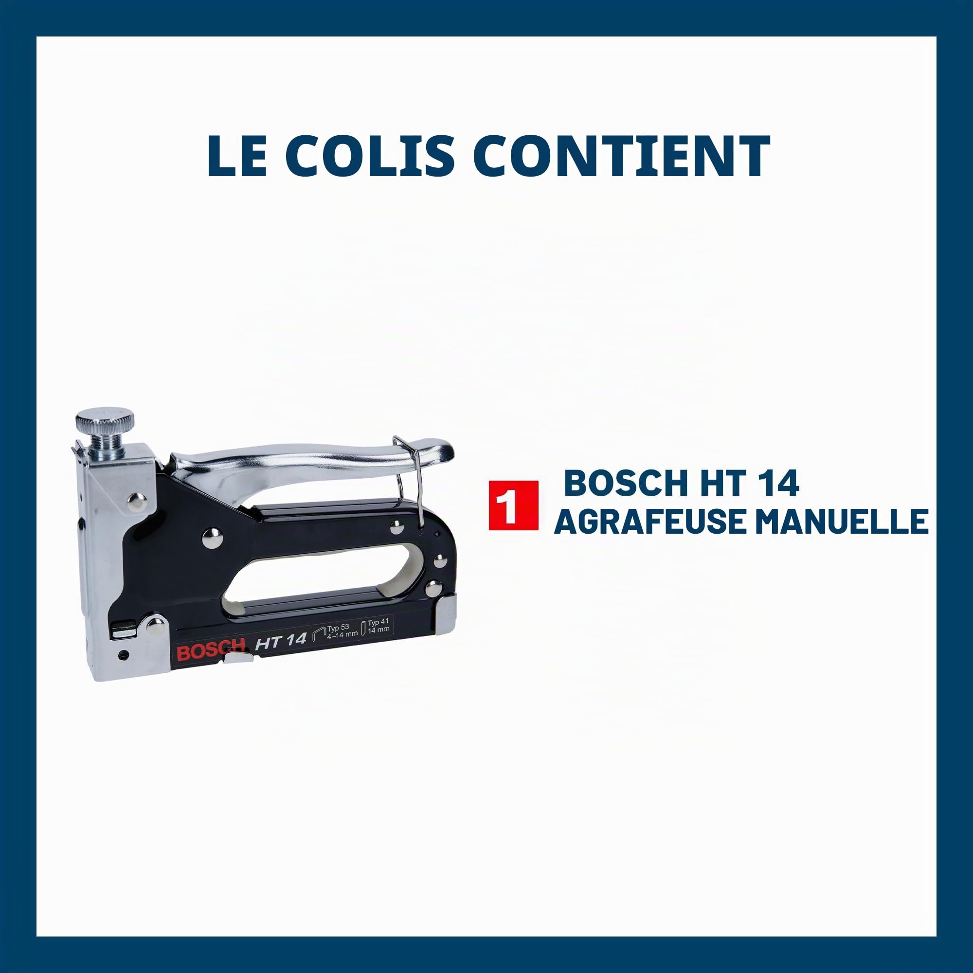 Bosch Accessories Agrafeuse manuelle HT 14 (bois, agrafes de type 53) Gris
