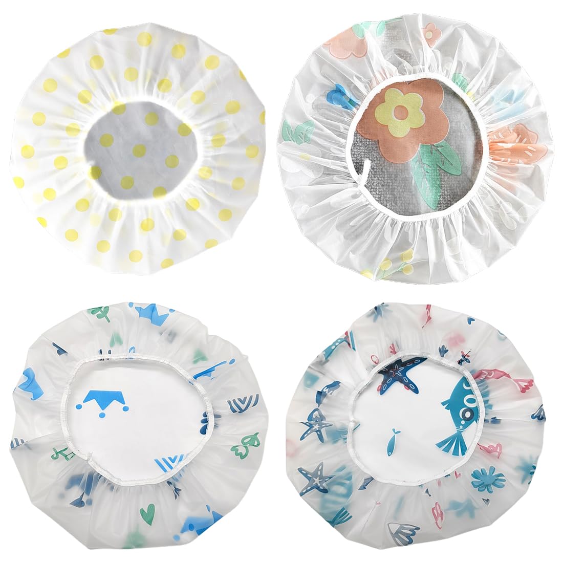 VAEIORP 4 pcs Gorro de ducha gorro de ducha lavable y reutilizable gorro de ducha impermeable gorro de ducha para mujer para peluquería de viaje