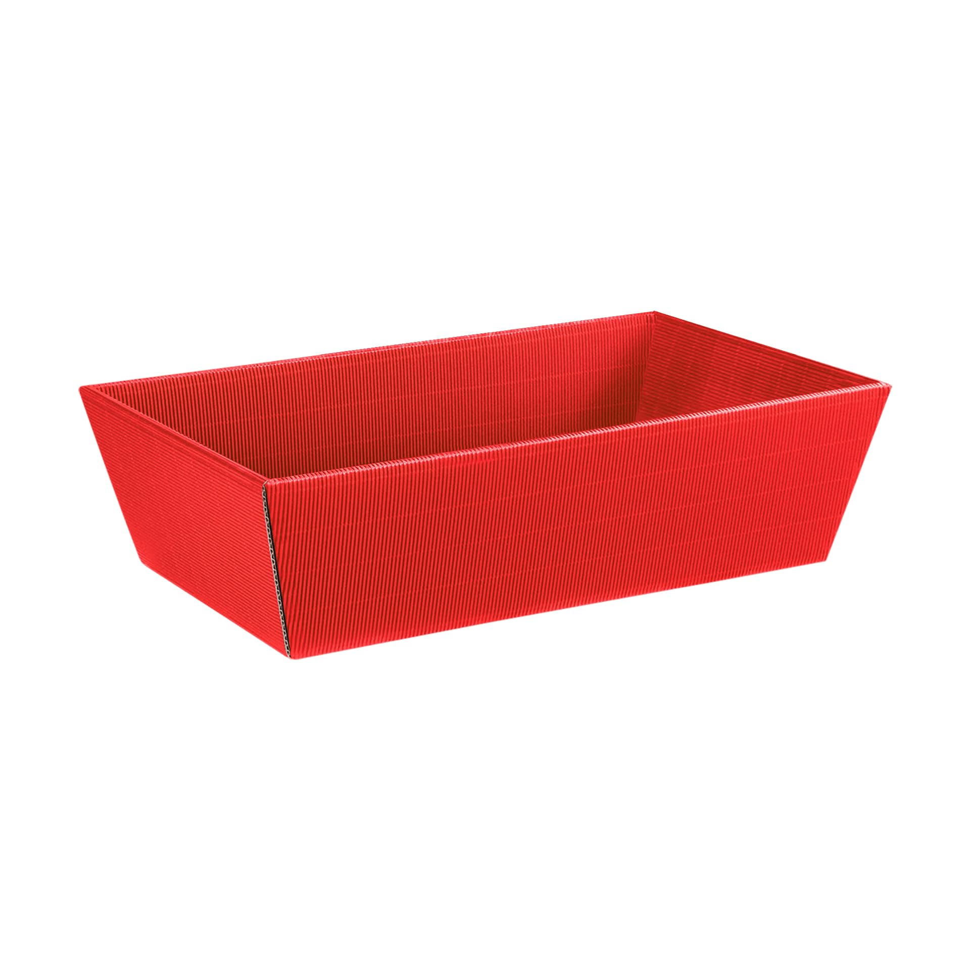 [BOXXCO] 25 Stück Präsentkörbe viereckig Wellenstruktur Rot mittel 336x196x110 mm Geschenkverpackung