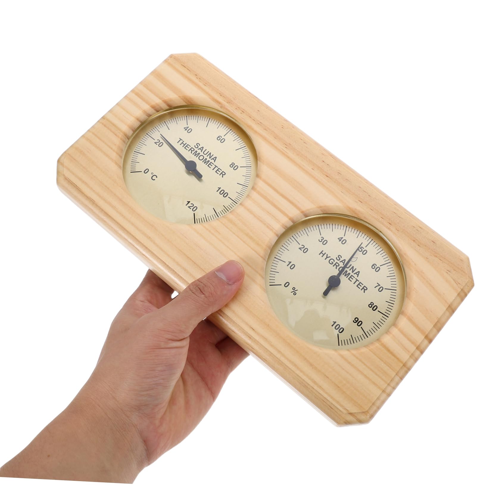 NUOBESTY Termometro Sauna Igrometro da Parete in Legno, ABS e Rame