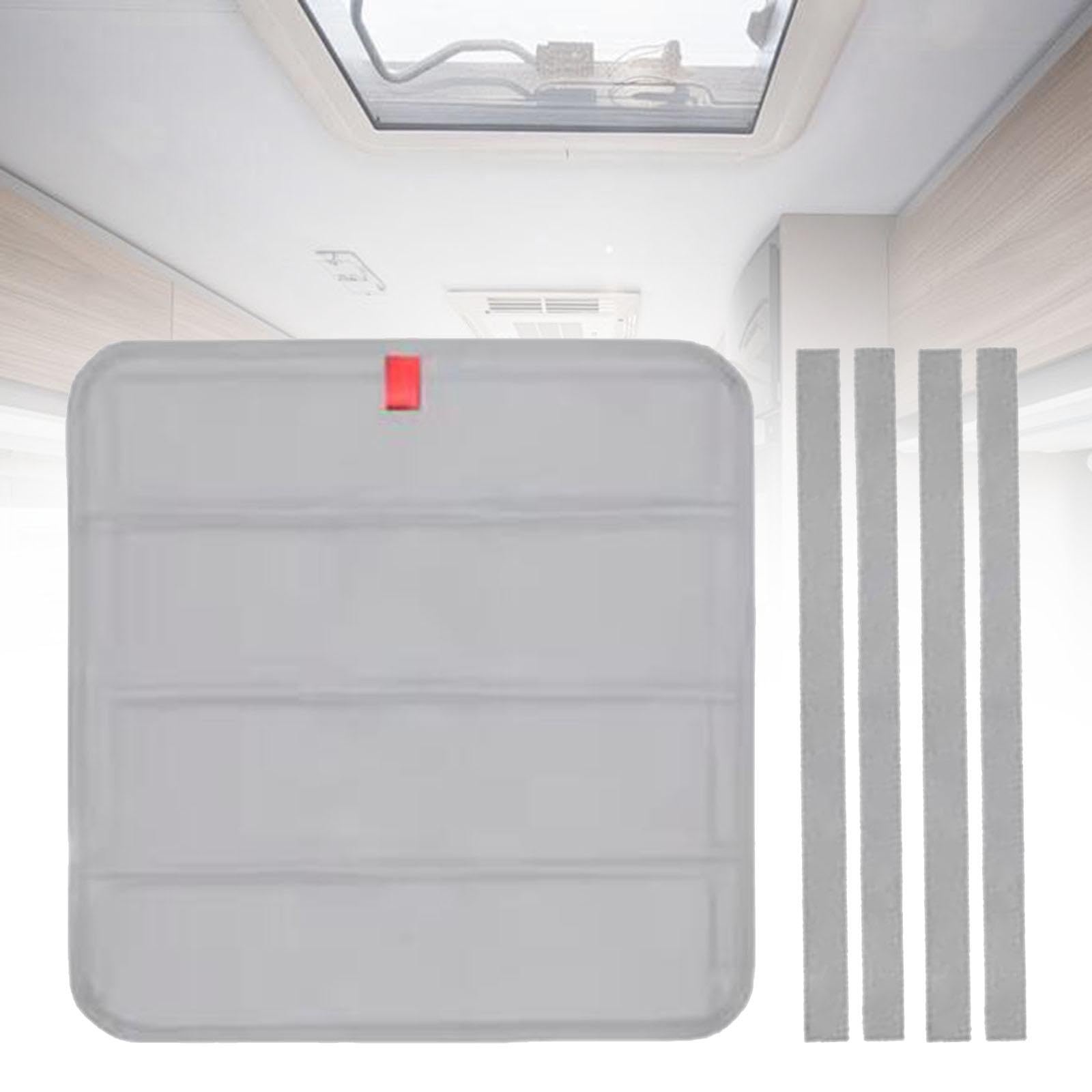 Cubierta para Claraboya de Autocaravana Cortina Térmica Parasol Plegable Y Cubierta de Ventana de Tela Oxford Duradera Adecuado para Uso en Exteriores, Gris