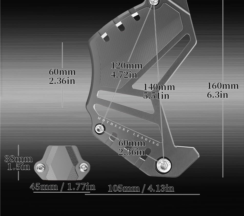 Osłona łańcucha Osłona Czujnika Przedniego Łańcucha Pasuje Do Svartpilen 801 CNC 6061 Aluminiowa Ochrona 16-zębowe Koła Zębate Motocyklowego Łańcucha Ochraniacz(Black)