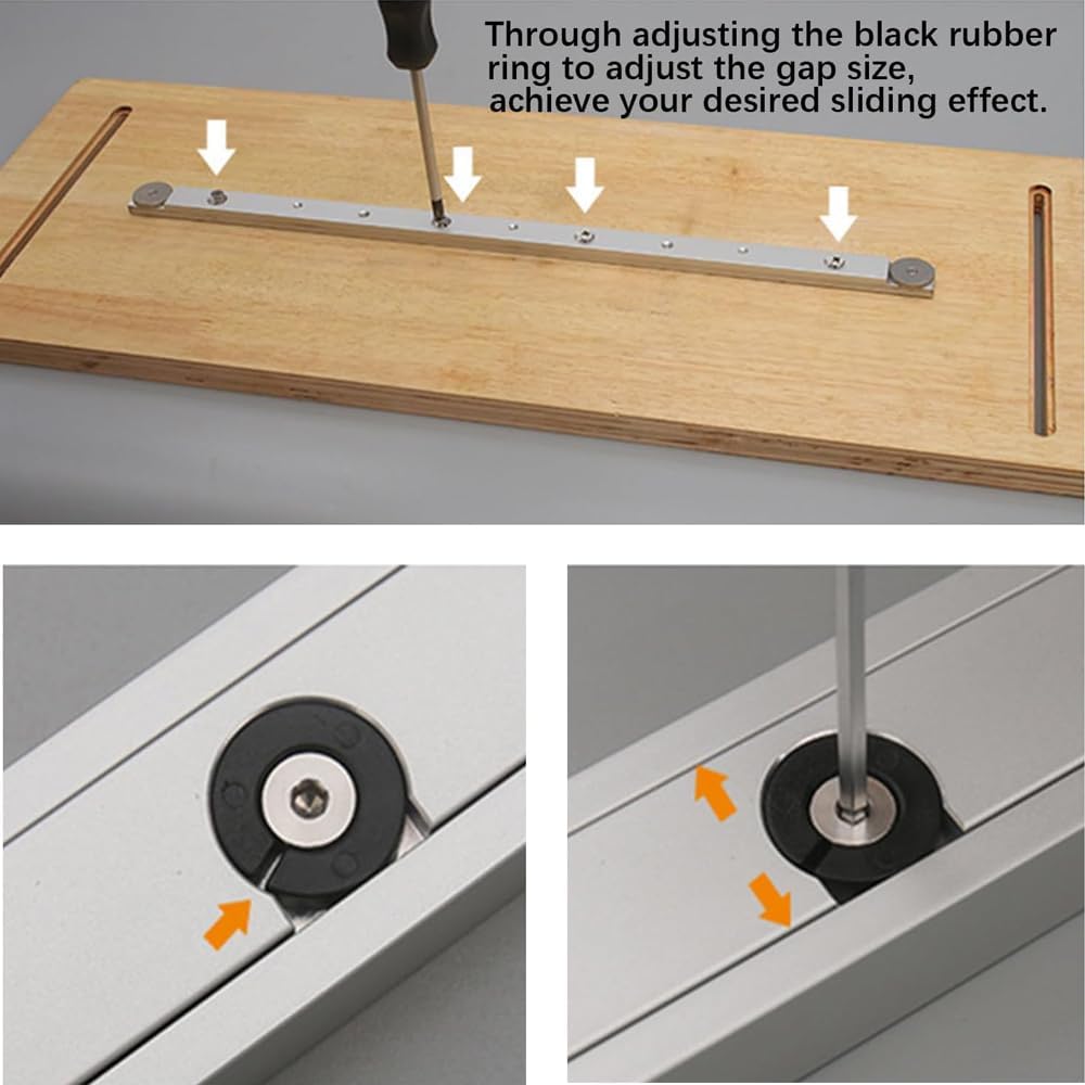Aluminium Alloy Miter Bar Rail Runner Slider Table Saw Gauge Rod T-Slot Track Bar Rail Woodworking Tool for Jigs Fixtures Sleds Router Tables, 300mm, 11.811'' x 0.748'' x 0.374'', Silver