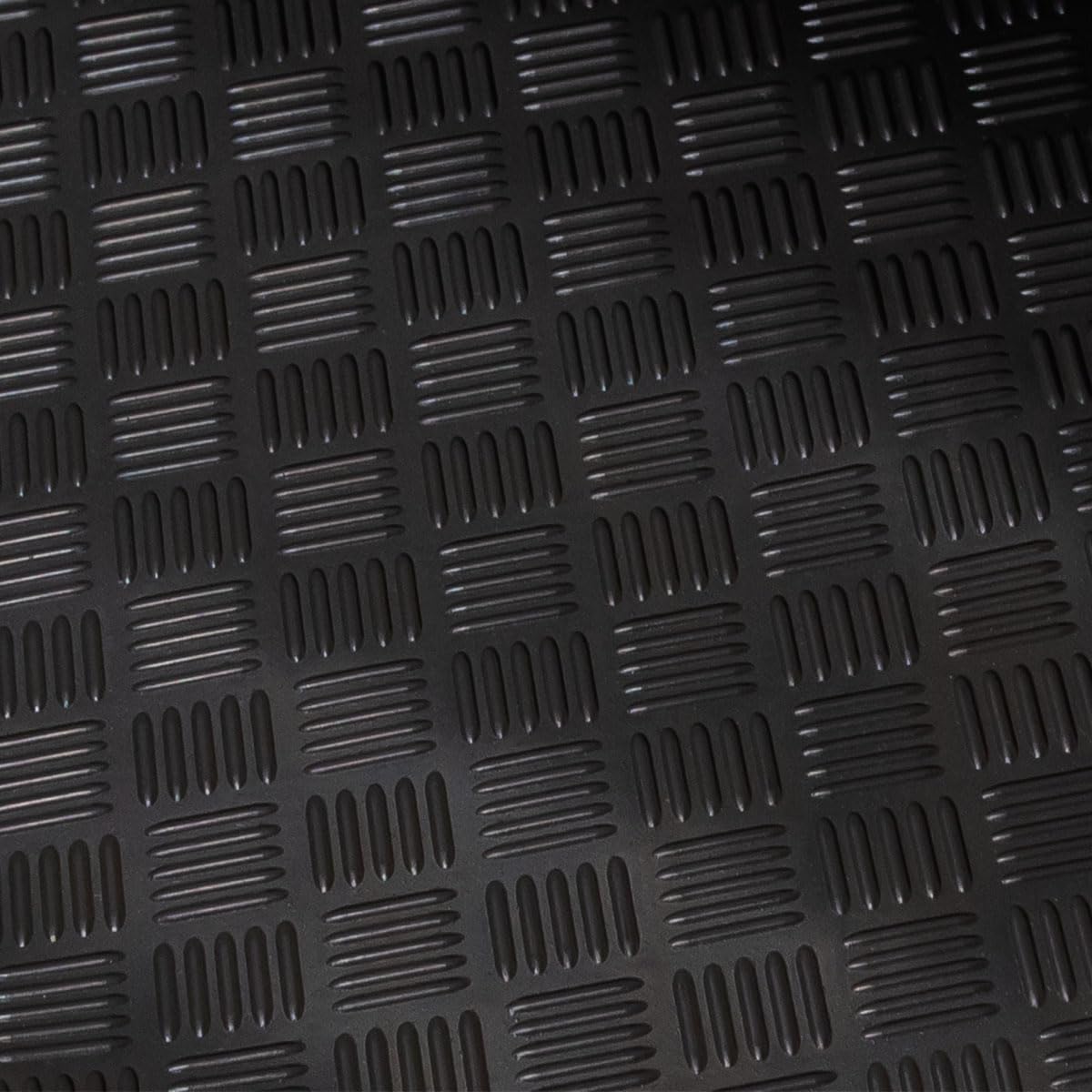 Pavimento de Goma con Acabado Checker - Rollo 5 m x 1.40 m x 3 mm - Revestimiento para Suelos Impermeable y Antideslizante