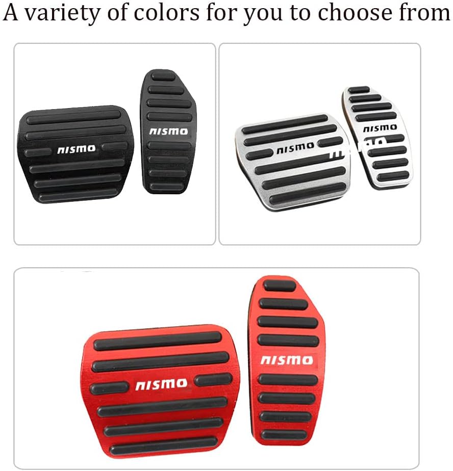 Horry No Drilling Non Slip Gas Pedal Brake Pedal Cover with Aluminum Alloy Interior Accessories Kit 2 Pieces for Nissan Altima 2019-2023/Rogue/X-Trail/Versa/Kicks/Sentra (Black)