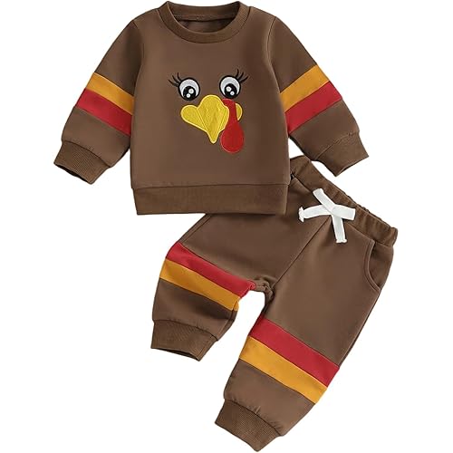 Toddler Baby Boy Outfits Long Sleeve Pocket Pull On Sweatshirt Solid Pants Infant Fall Winter Clothes Set