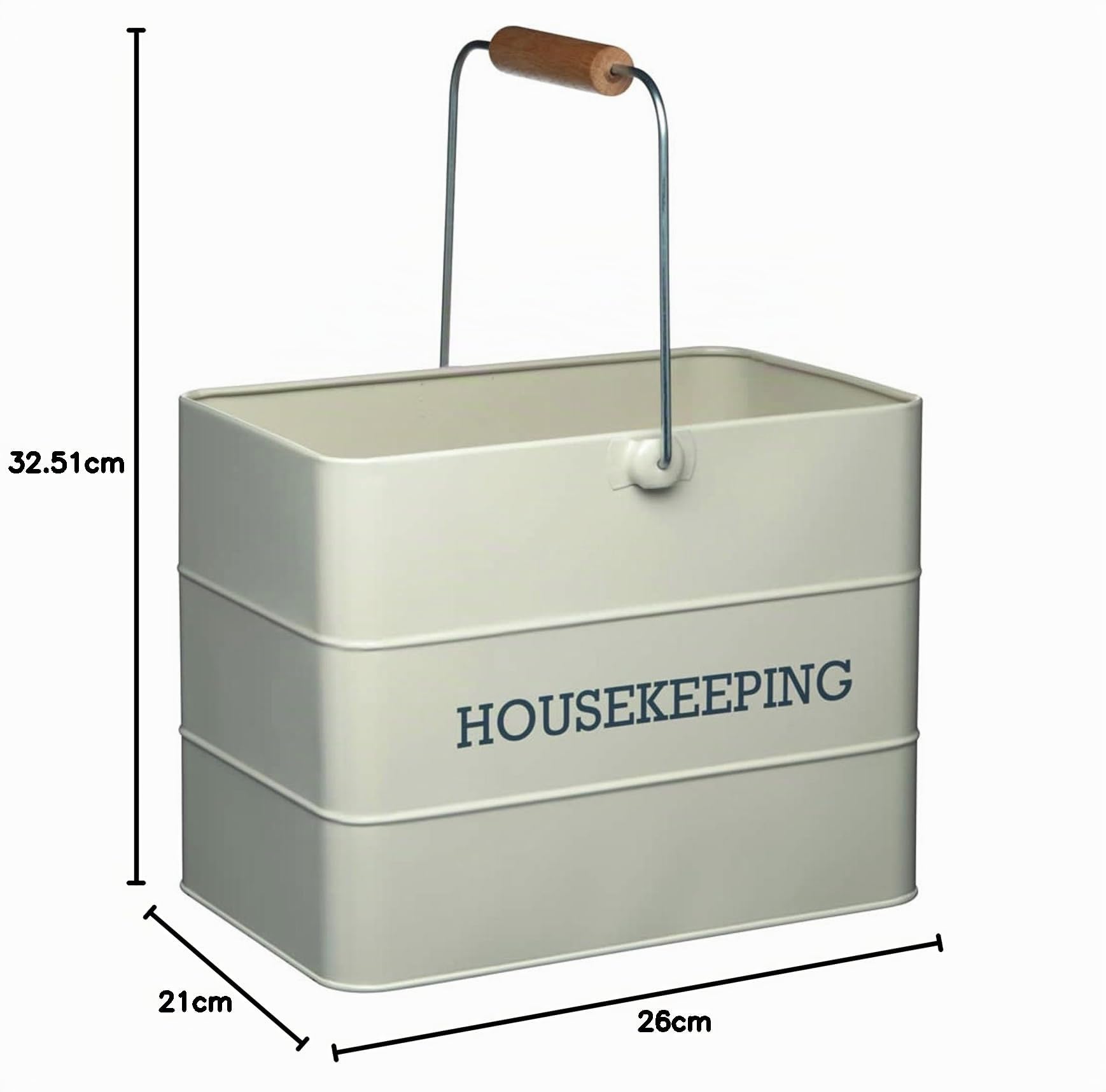 KitchenCraft Living Nostalgia Metall-Reinigungsbehälter, Putzmittel Aufbewahrung / Spülutensilien Aufbewahrung, Putzmittel Organizer im Vintage-Stil mit Griff, 33 x 21 x 26 cm – French Grau