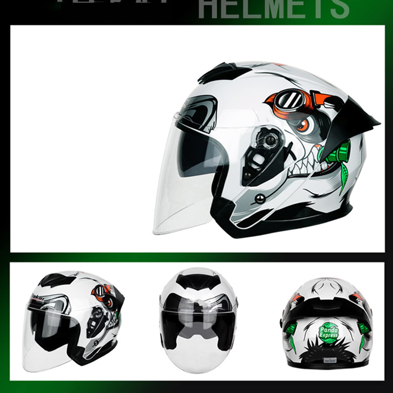 Demi-Jet Casque Moto,Casque Moto Jet Vintage Casques Moto Bols Avec Lunettes De Pilote,ECE Homologué Rétro Demi-Casque Casque Face Ouverte De Mobylette Pour Enfants Jeunes Hommes Femmes