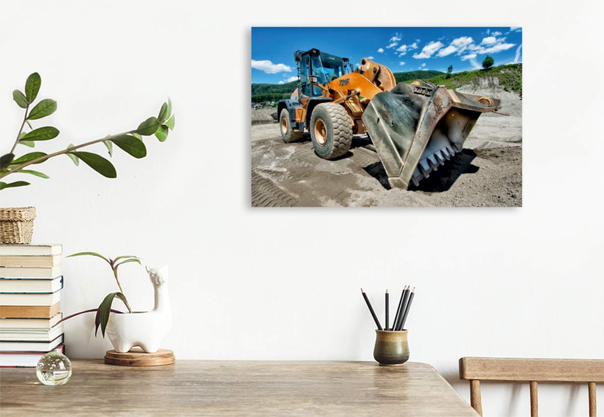 Premium Textil-Leinwand 75 x 50 cm Quer-Format Baumaschinen - Maschinen auf der Baustelle, Leinwanddruck von Georg Niederkofler