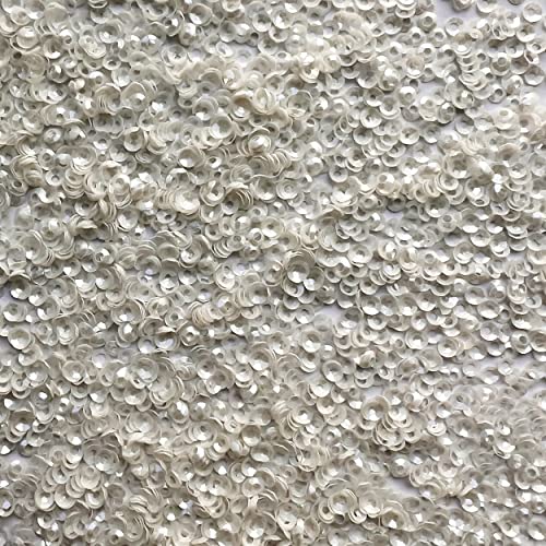 3mm Cup Sequins White Pearl Translucent Made in USA