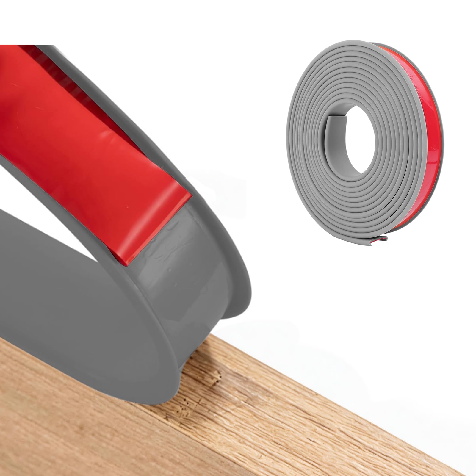 5m×30mm U-Shape Flexible Furniture Edge Banding, Self Adhesive TPE Edging Tape, Flexible Edge Protector, Veneer Edging Strip, DIY Furniture Edge Trim for Table Cabinets Shelves Restoration, Grey