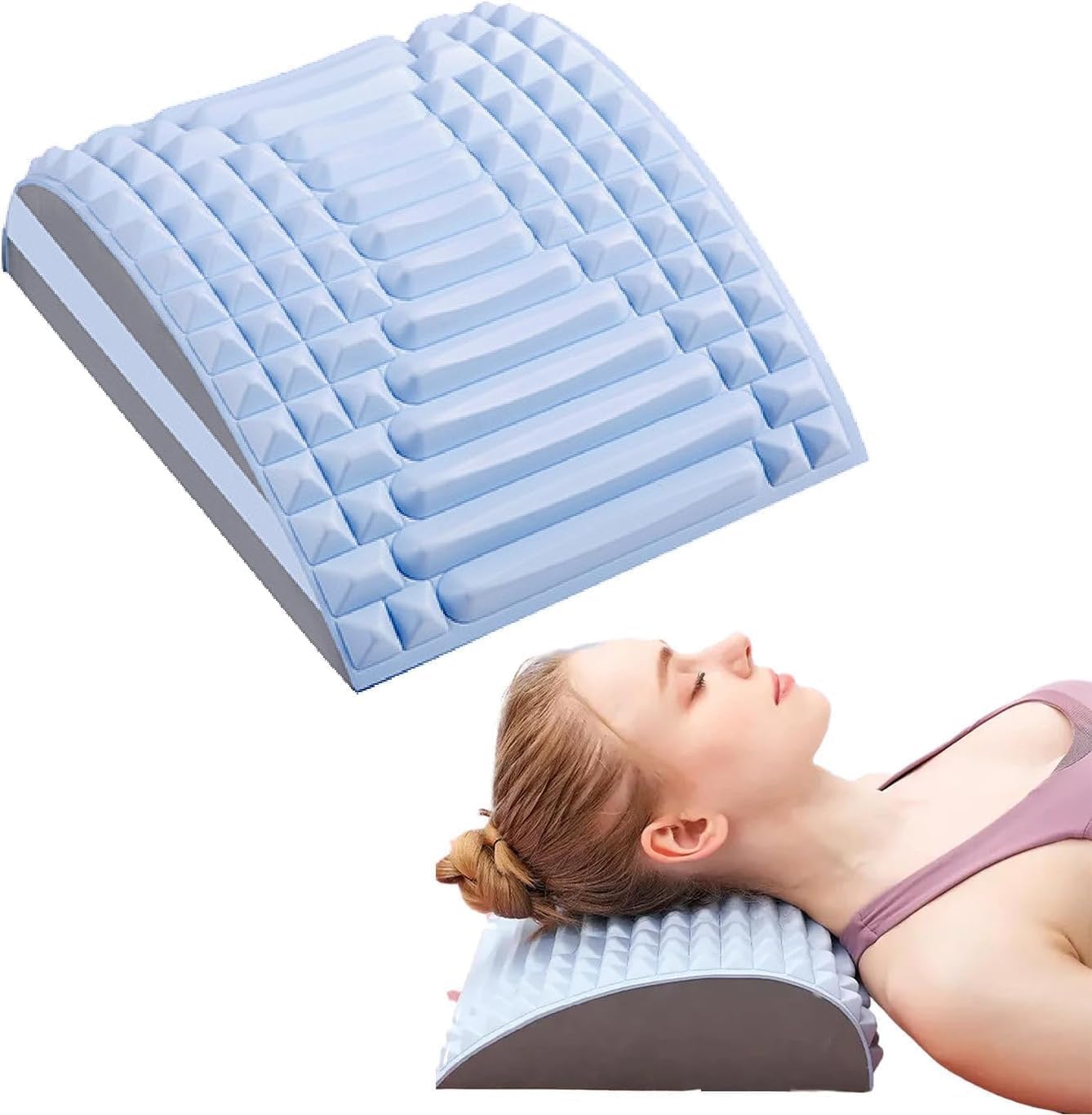 YANHAO 2pcs Refresh - Neck pillow& Back Stretcher, Back Neck Cracker For Lower Back Pain Relief, Neck And Back Stretcher,Adjustable high Neck And Lower Back Stretcher,Back Stretcher Posture Corrector