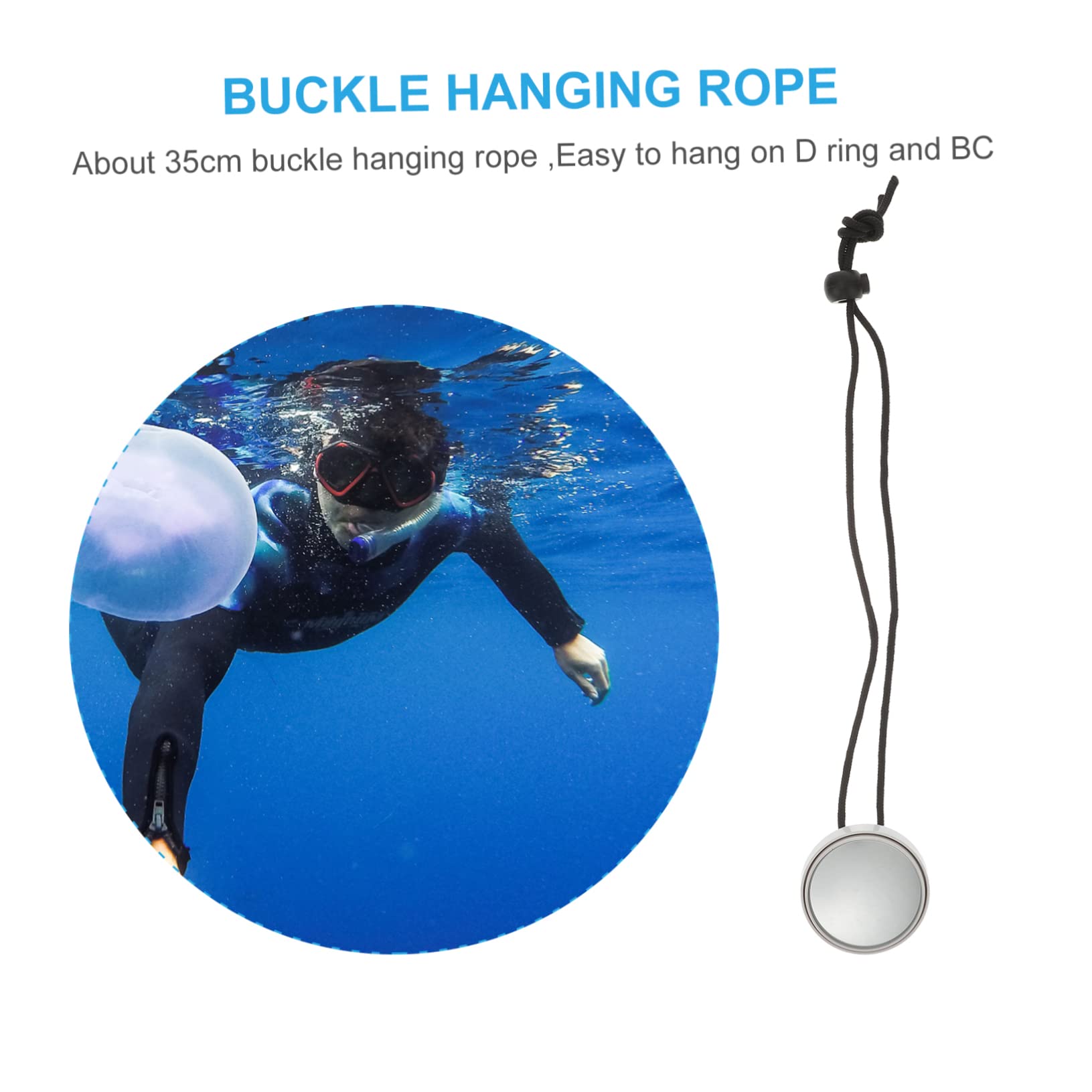 BCOATH 1Pc Adjustable Underwater Diving Rearview Mirror with Lanyard Lightweight Safety Gear for Cave Boat Diving Viewing Angle for Enhanced Visibility Durable Scuba