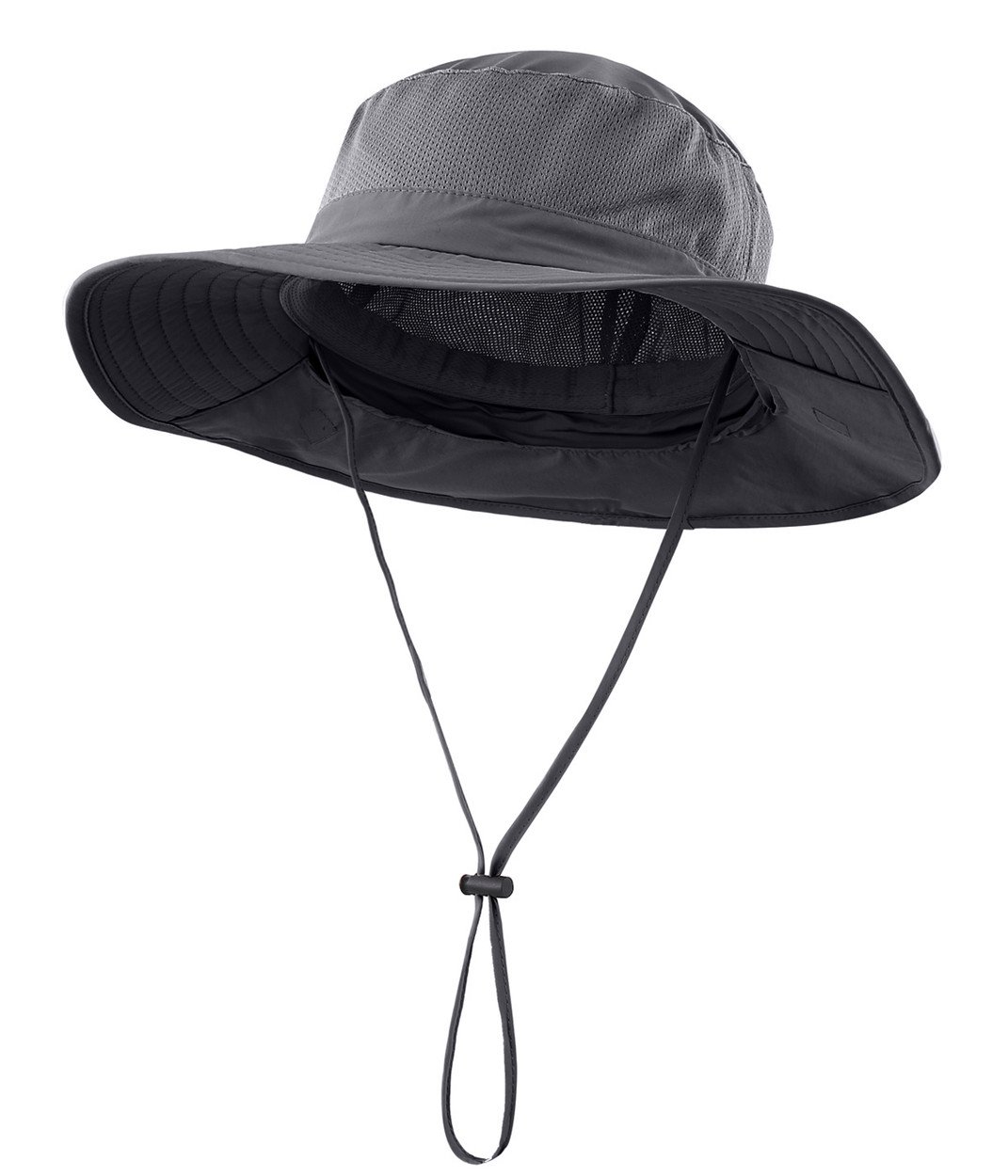 Sombrero unisex de ala ancha para el sol, malla UPF50+, sombreros de safari con solapa para el cuello, sombreros de pesca