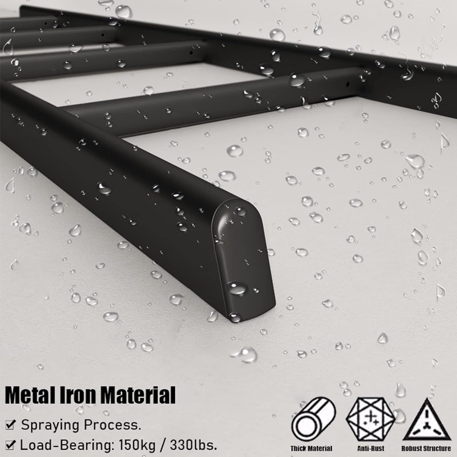 1pc Heavy Duty Adjustable Bunk Bed Ladder with Hooks - Ideal for Travel Trailers, Campers, and Bunk Beds(155cm)