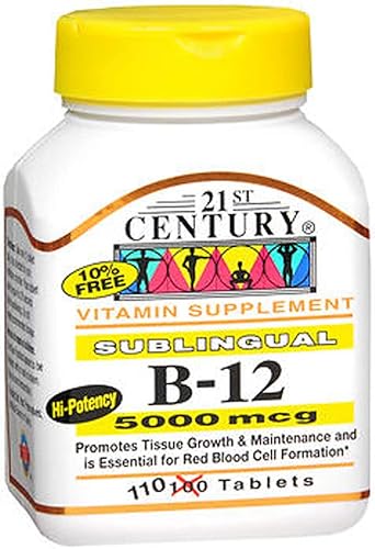 21st Century B-12 5000 mcg Tabletas Sublingual - 110 Tabletas
