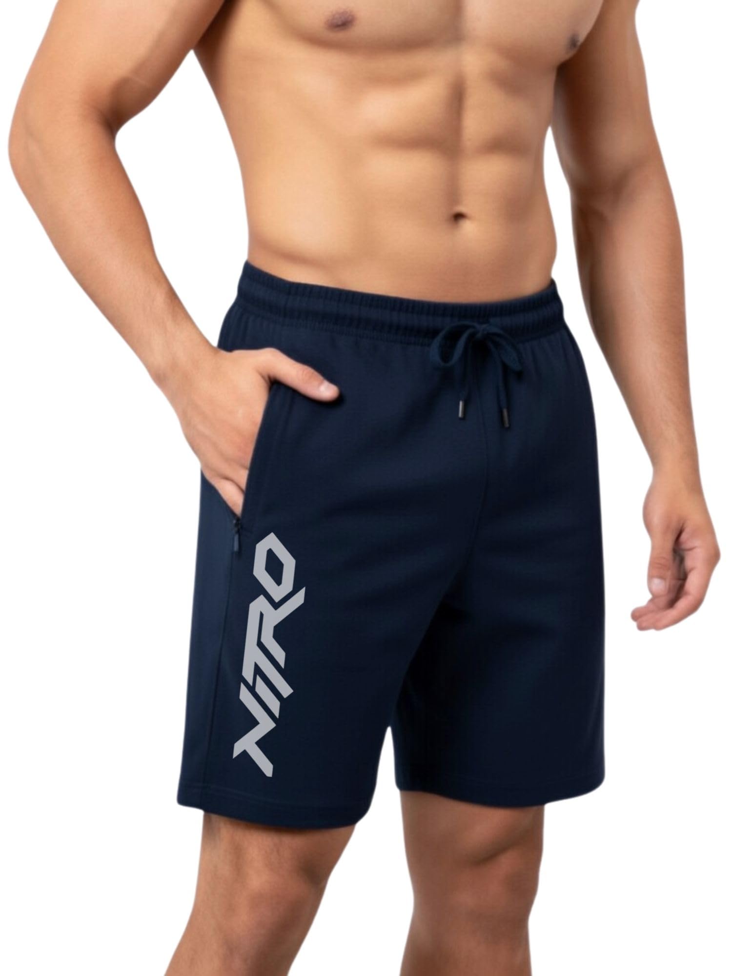 3Colors Men’s Gym Workout Shorts with Zipper Pocket | Quick Dry Active Shorts | Stretch Training Running Shorts for Fitness & Sports-Nitro-picture-10