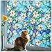 Coavas Window Privacy Film 118 x 17.7 Inches Decorative Non-Adhesive Stained Glass Window Covering Clings Privacy for Home Bathroom Kitchen Office