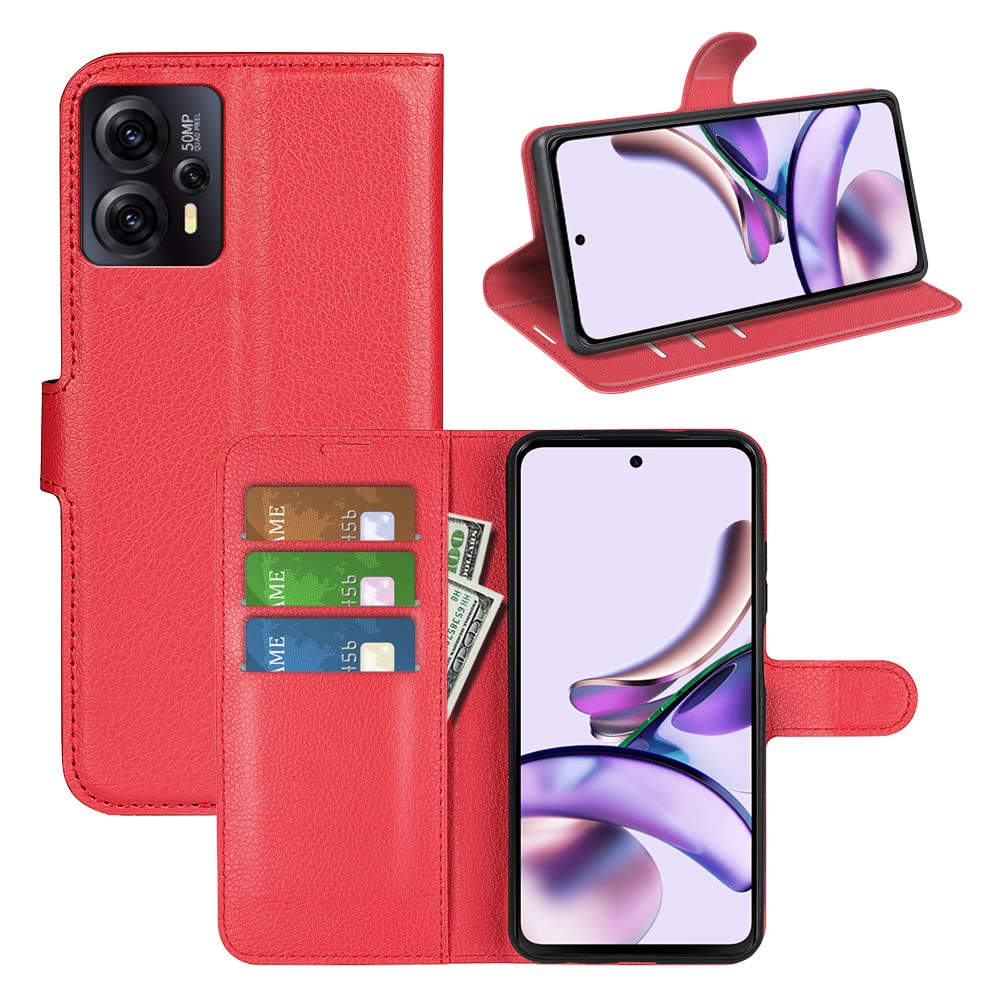 Leder Flip Case Für Motorola Moto G 5G – Mit Kartenfach, Ständer Und Magnetschnalle In Schwarz