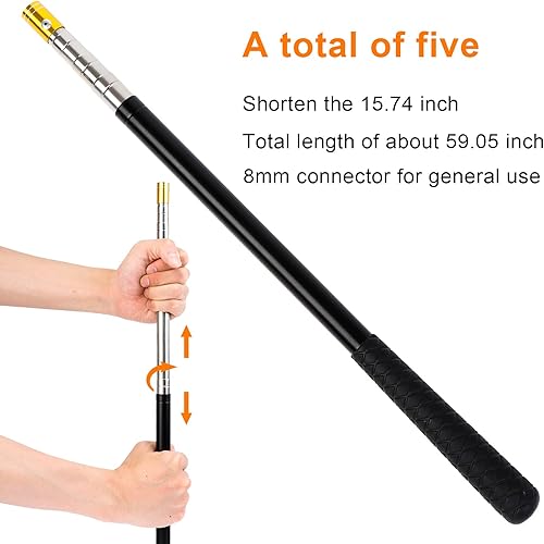 Vista 3 de Arpón de pesca, de acero inoxidable, lanza de púas de aleación de aluminio, con tornillo de 0.315 in para pesca al aire libre, aterrizaje de rana