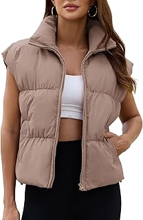 Womens Cropped Puffer Vest: Stylish Oversized Water-Resistant Winter Warmth - Related Product | Fashion Apparel