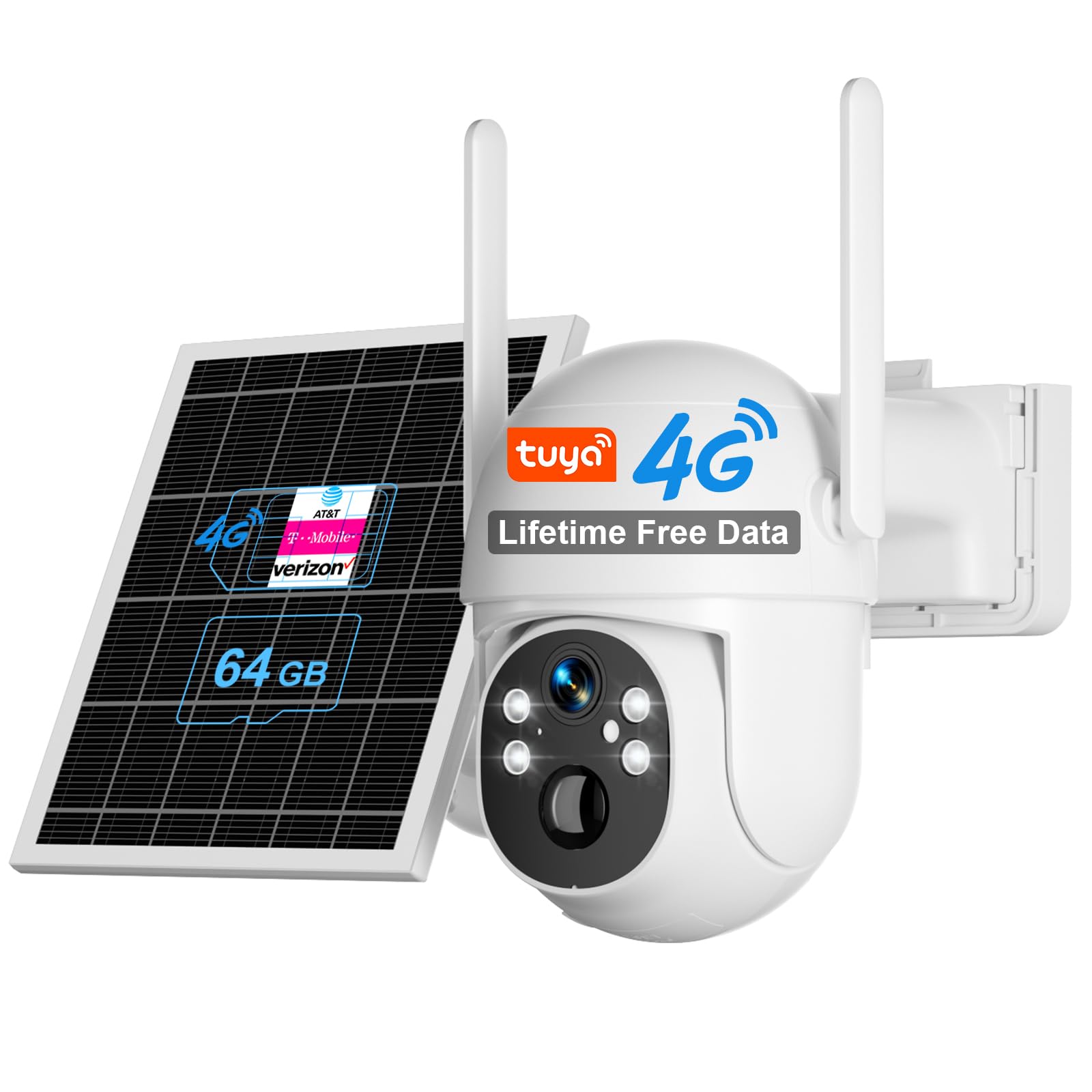 SANSCO 4G LTE Cellular Solar Security Camera