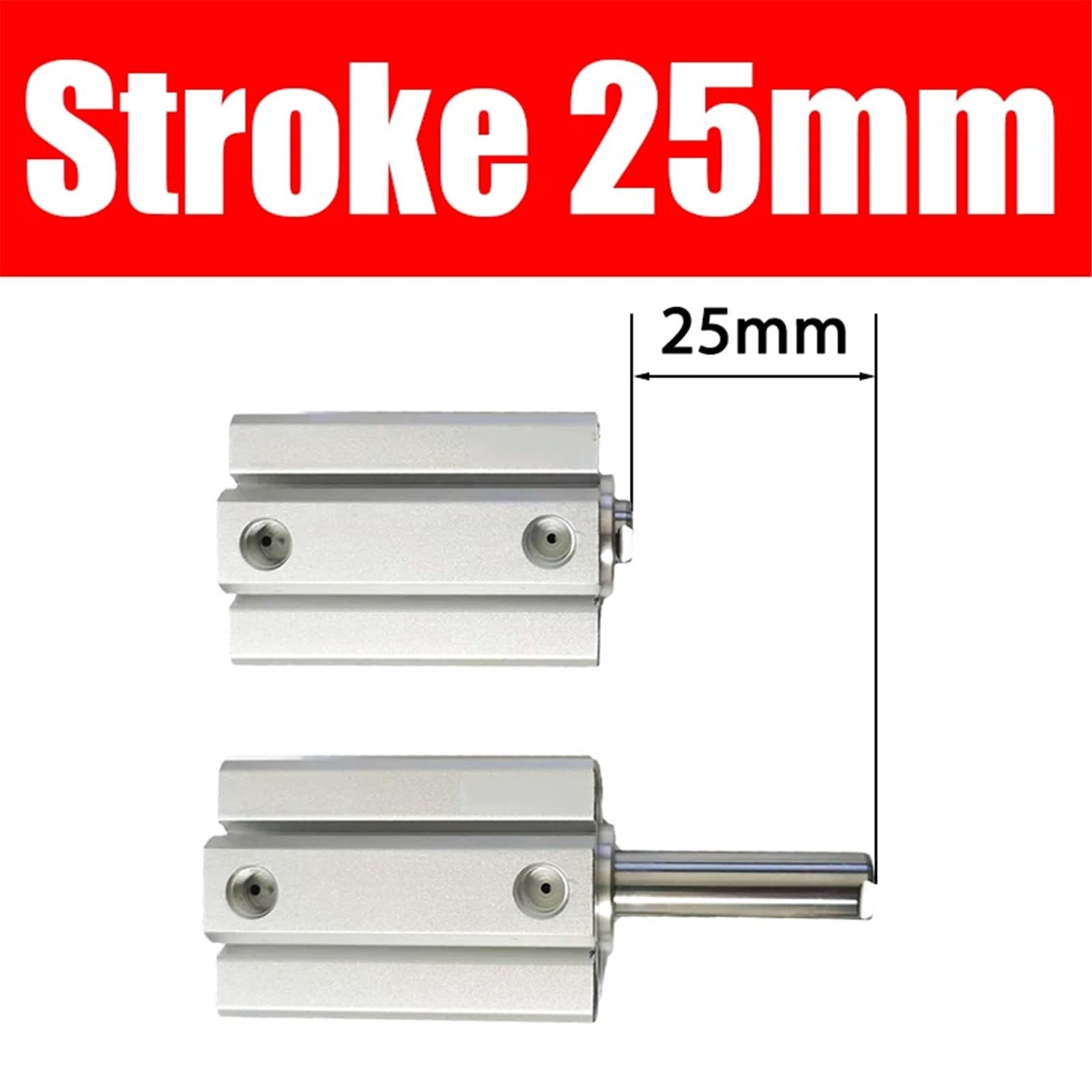 1 Stück kompakter dünner Luftzylinder SDA16 20 25 32 mm Bohrung 5–60 doppeltwirkender Pneumatikzylinder aus Aluminiumlegierung(Stroke 25mm,BORE 32mm)