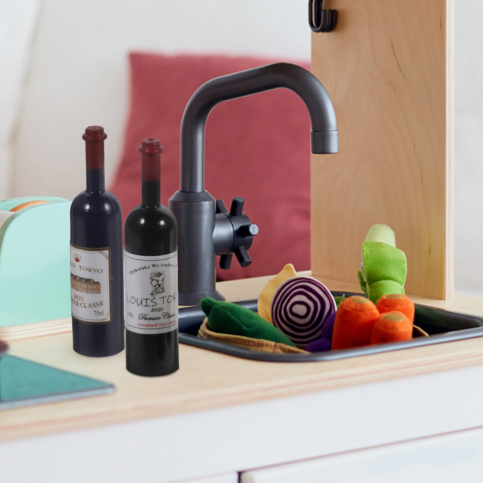 6 Unidades De 1/12 Botellas De Whisky De Vino En Miniatura