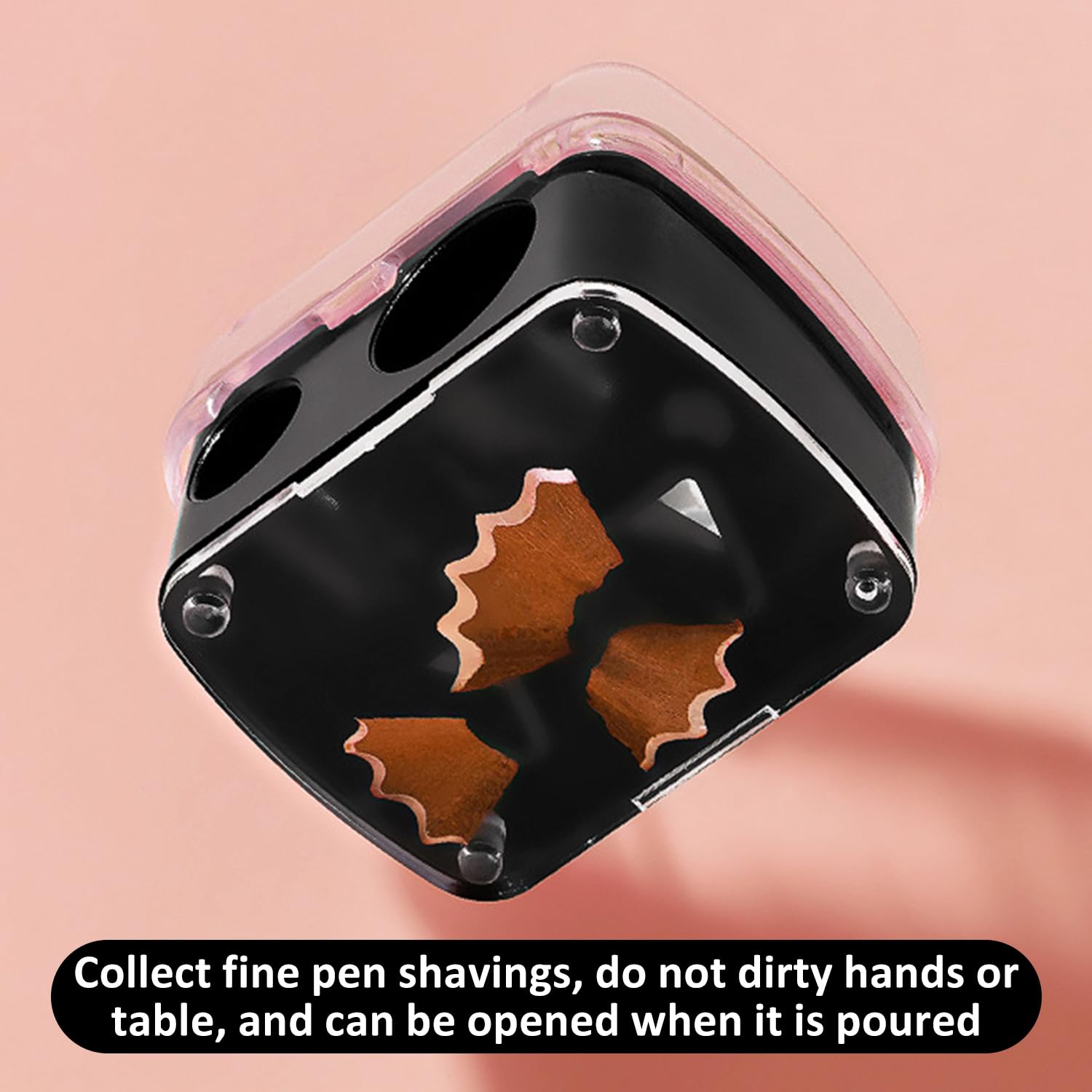 Temperamatite 2 Pezzi Con 2 Fori, Borsa Portaoggetti, Per Occhi e Sopracciglia, Manuale, Adatto per Eyeliner e Matita Sopracciglia (Nero)