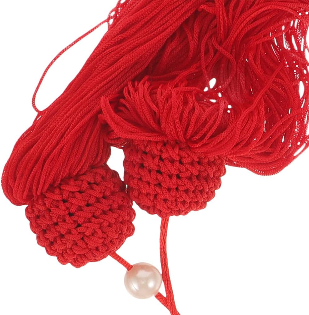 Milisten Martial Arts Sword Tassel - 2Pcs Red Hanging Tassels for Tai Chi Training and Competition Cloth Decoration for Enhanced Performance